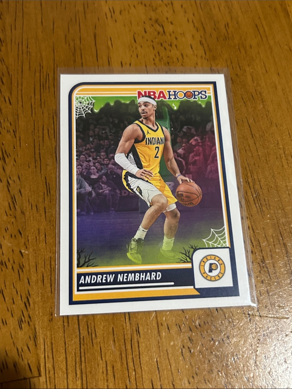 Panini NBA Hoops Andrew Nembhard Yellow & Navy Basketball Card